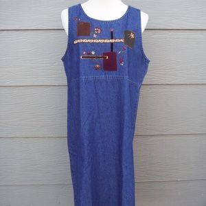 Erika  Co Denim Shift Tank Dress Sz L PL Petites